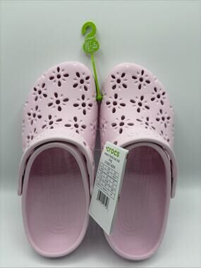 Crocs Floral Cut Classic Clog Light Pink Sandal Size M 5 W 7